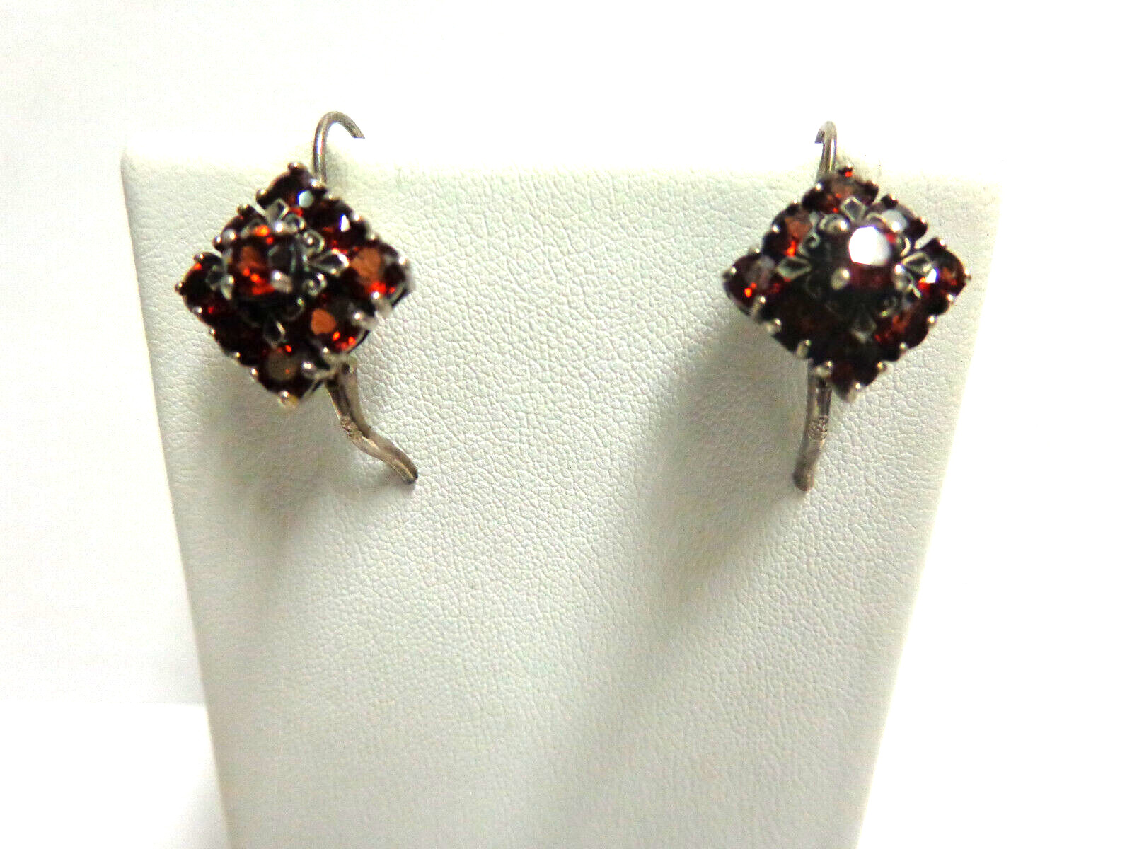 sterling silver tourmaline earrings pierced drop style sz 7/8 in lg wgt 5.6 gram