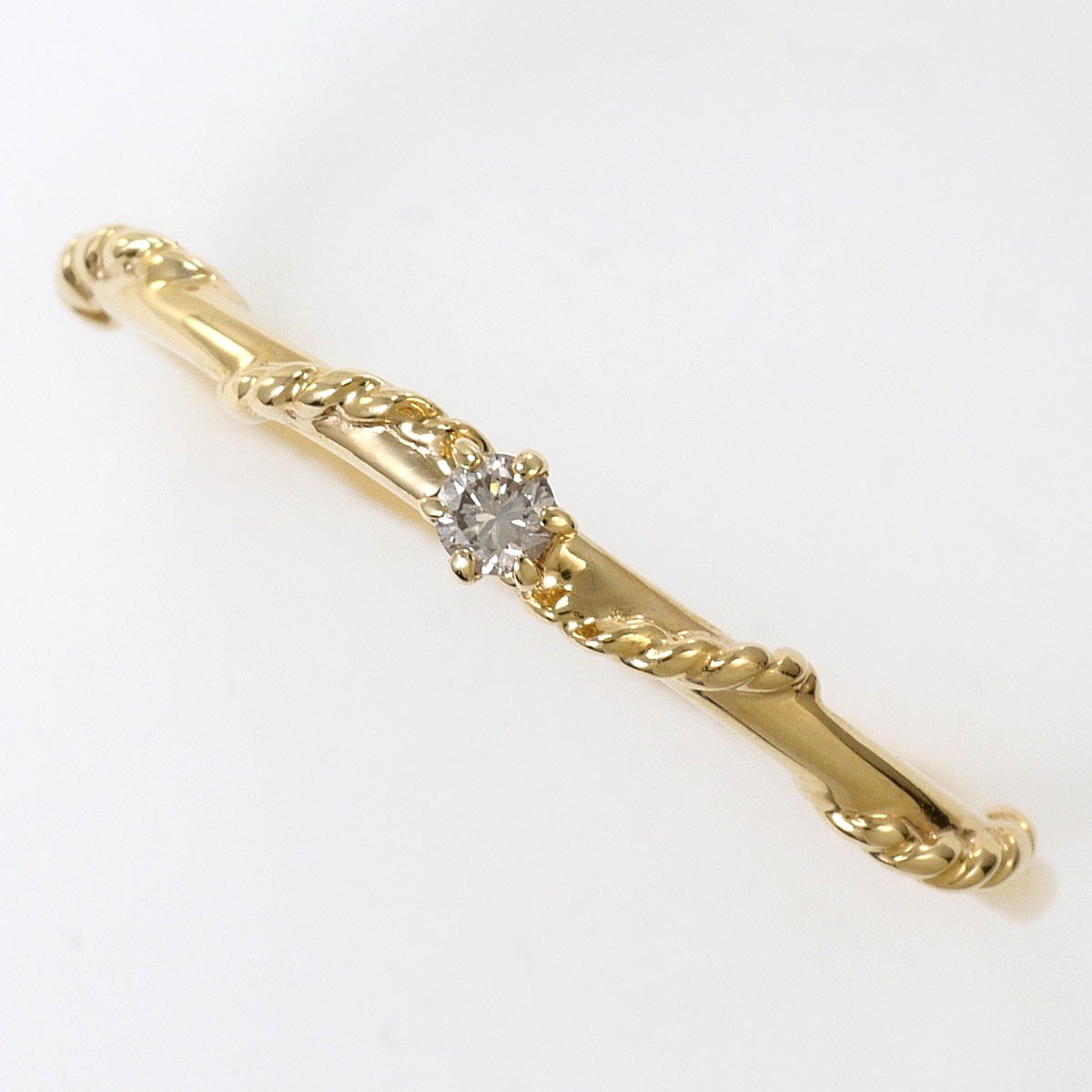 K10 10 gold Ring 13 JPsize Diamond (no carat mark) 1.0g Free shipping Used