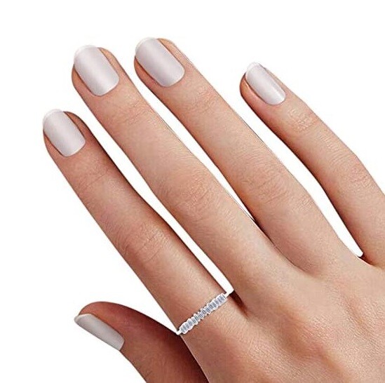1/4ct Half Eternity Stackable Band Ring Natural Taper Diamond Sterling Silver