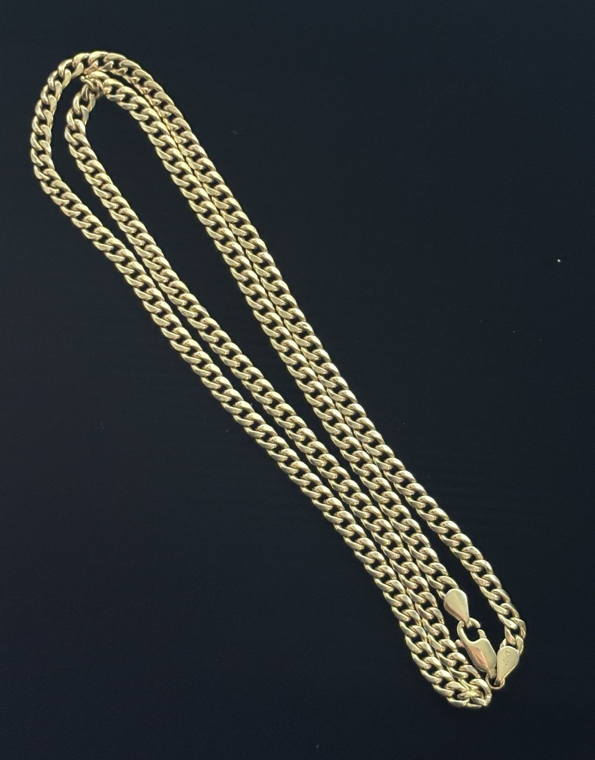10K Solid Yellow Gold Curb Link Chain Necklace 20inch 6.4g Lobster Clasp