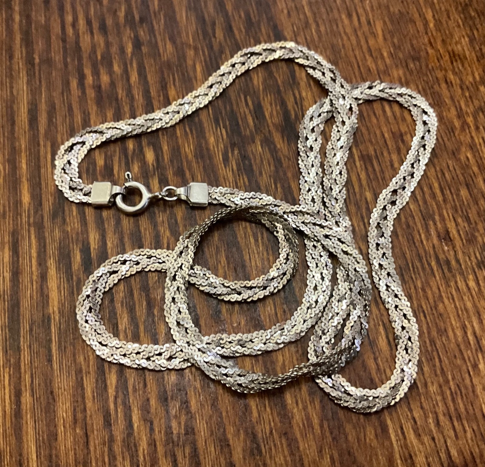 Braided S link sterling silver chain 20 inches 8.52 g