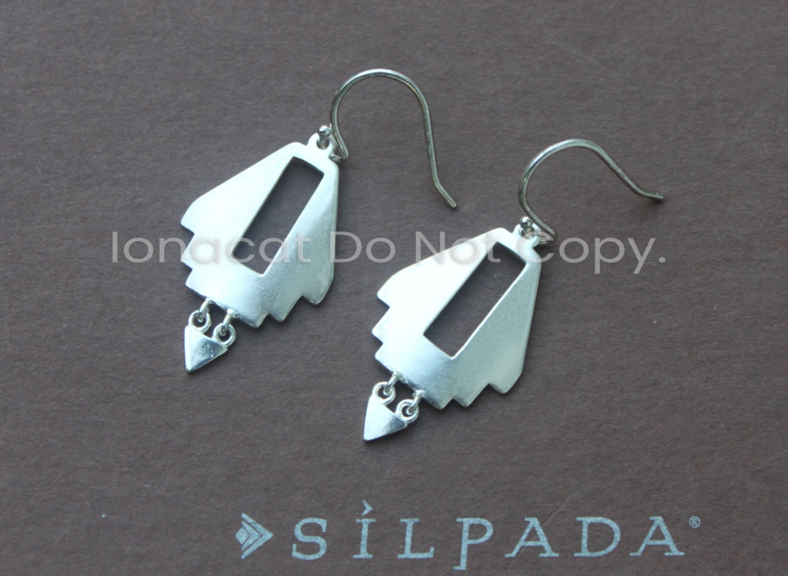 SILPADA Brushed Matte Sterling Silver “Adobe Steps” Earrings W3373 New in Box