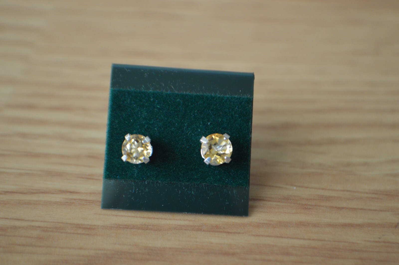 0.88ct Brazilian Light Orange Citrine Earrings in Fine Silver ~ 5mm VVS No Heat