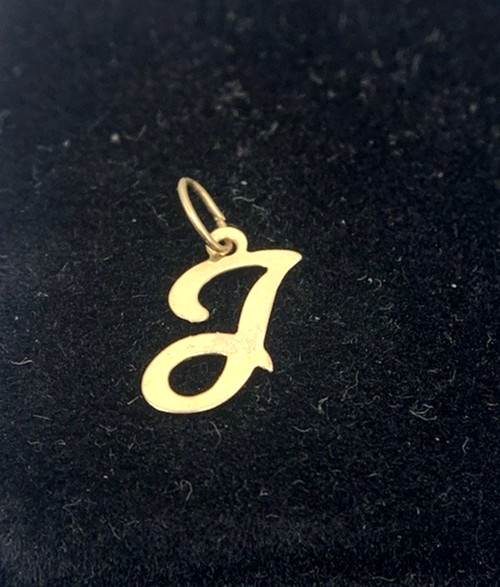 14K Gold “Letter J” NeckLace Bracelet Pendant Charm(15mm x7), 0.1g, FREEgfBx$5