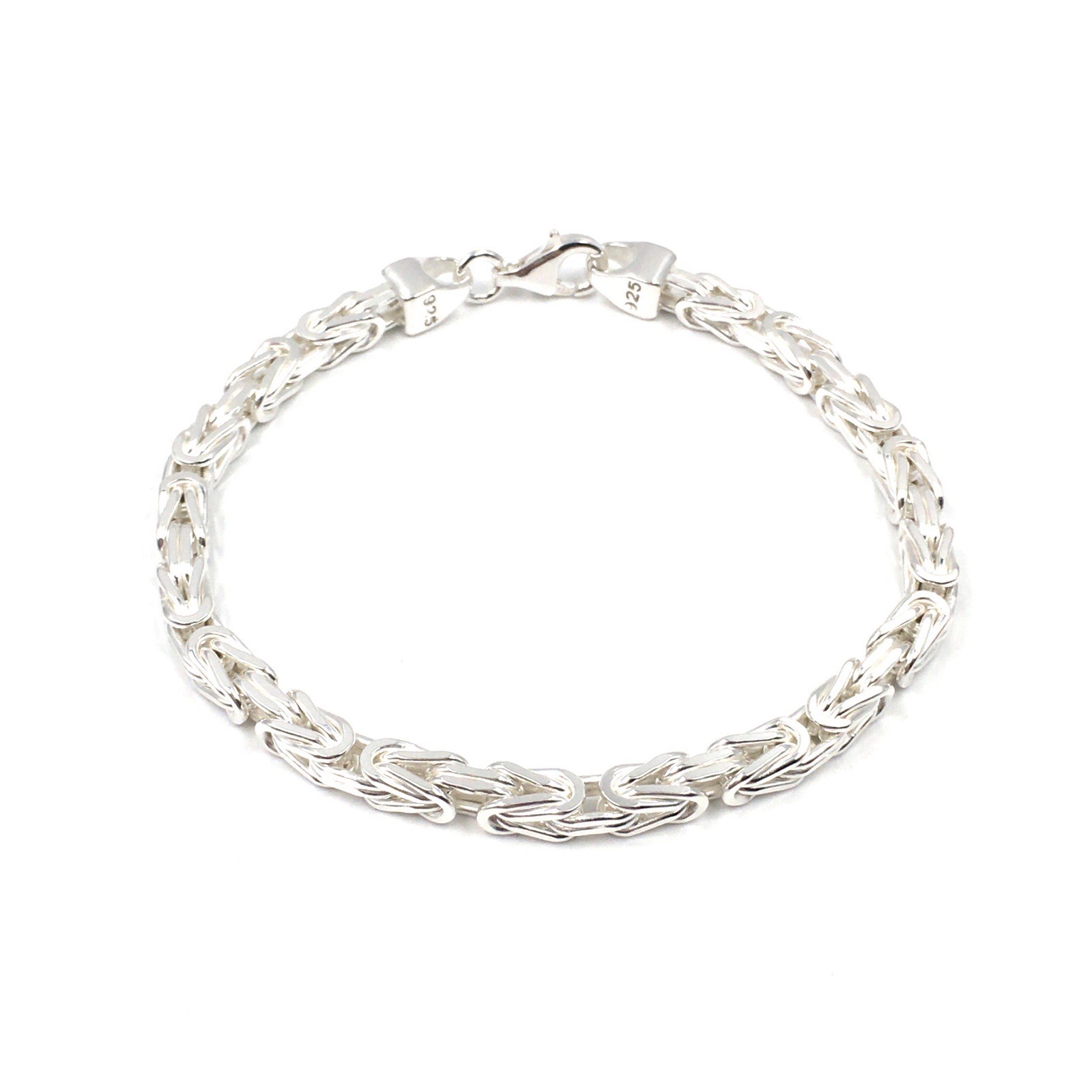 Solid 925 Sterling Silver Bracelet 20.5cm Mens Jewellery 4.9mm King Chain 28gr