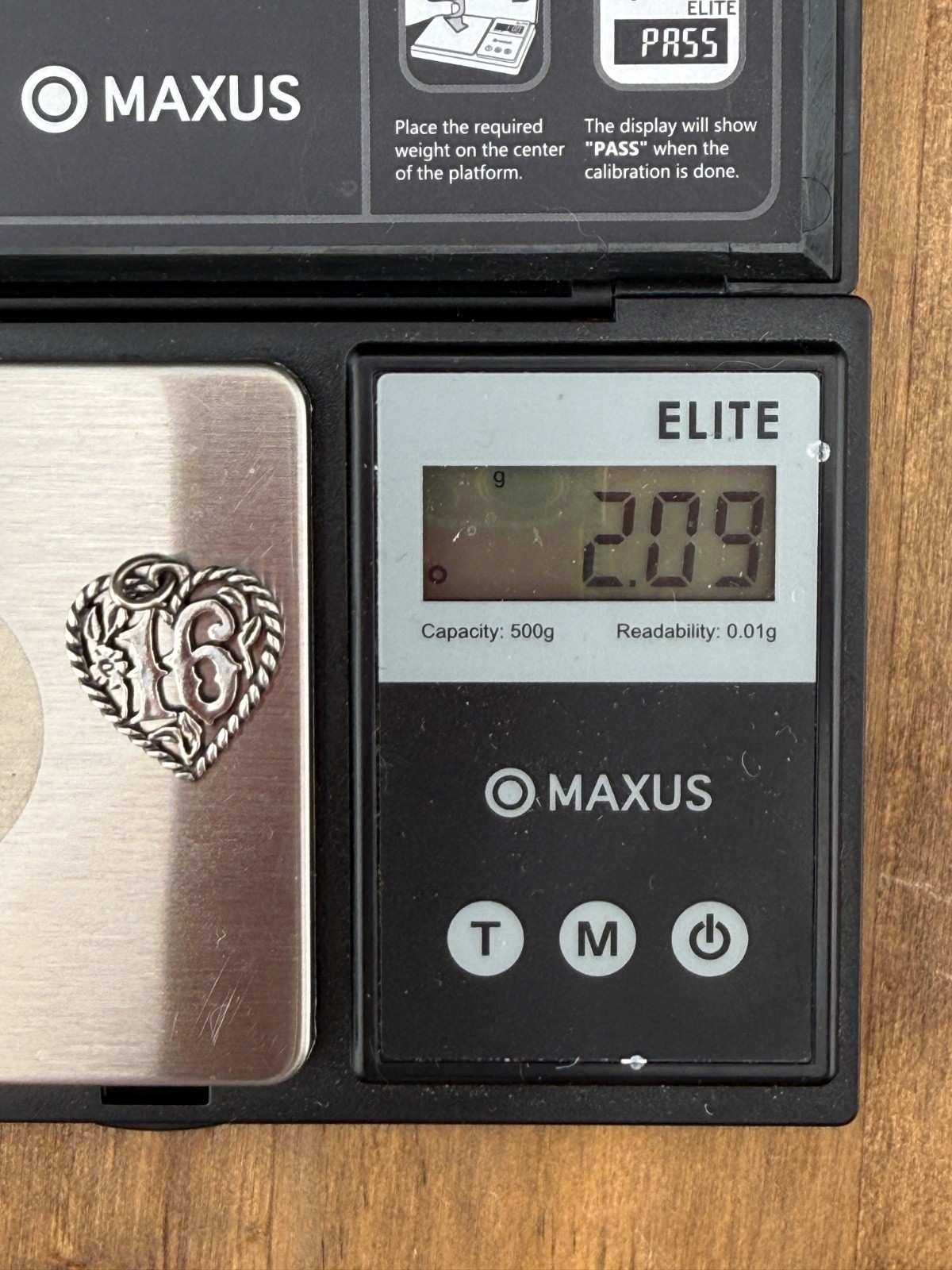 James Avery Retired Sterling Silver Sweet 16 Heart Charm