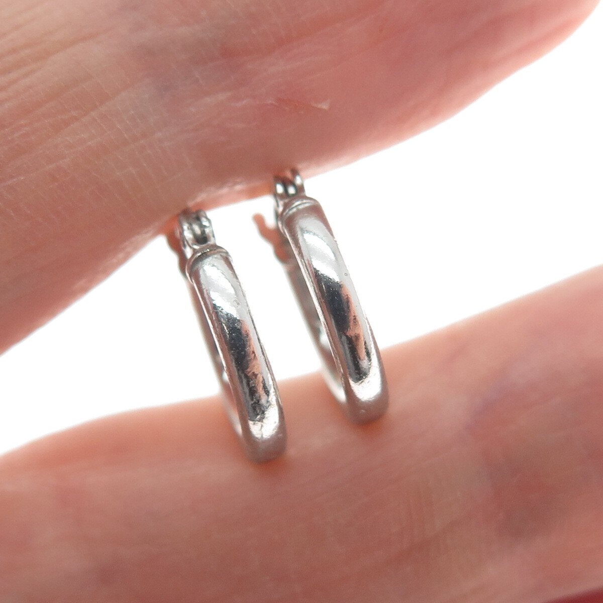 925 Sterling Silver Tube Hoop Earrings