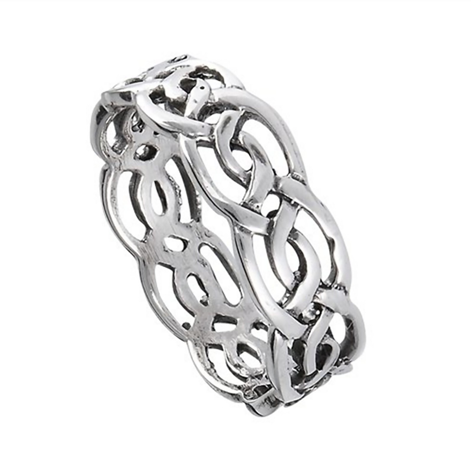 Norse Knot Ring 925 Sterling Silver Infinity Viking Band 6mm Womens Mens