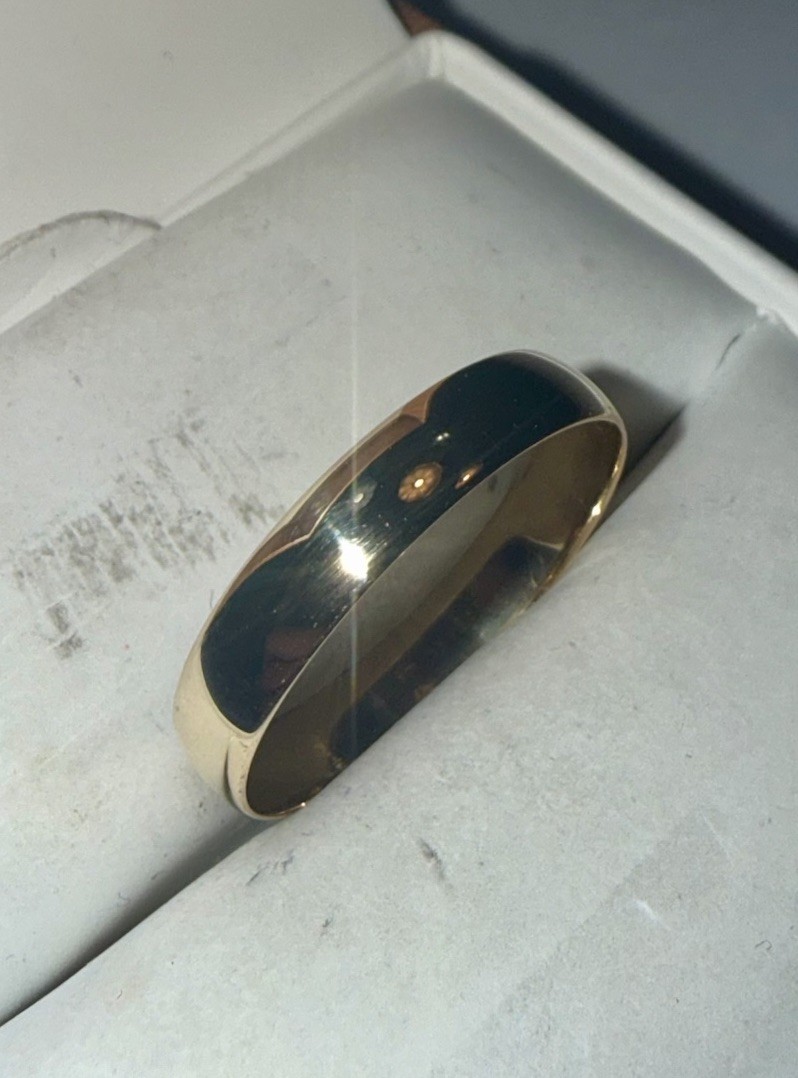 ESTATE Solid 10K Gold 4mm Wide Band Ring Size 10.5