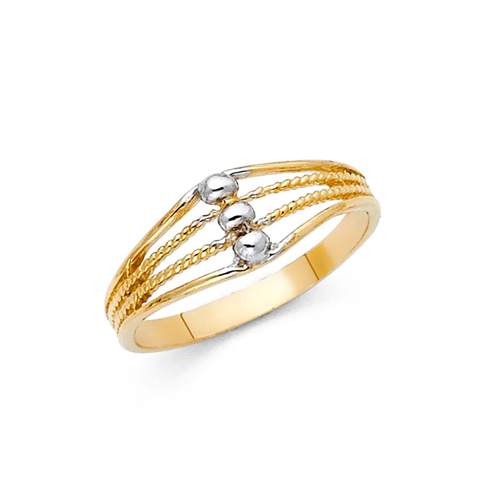 Gold 14K Two Tone Gold Fancy Ring