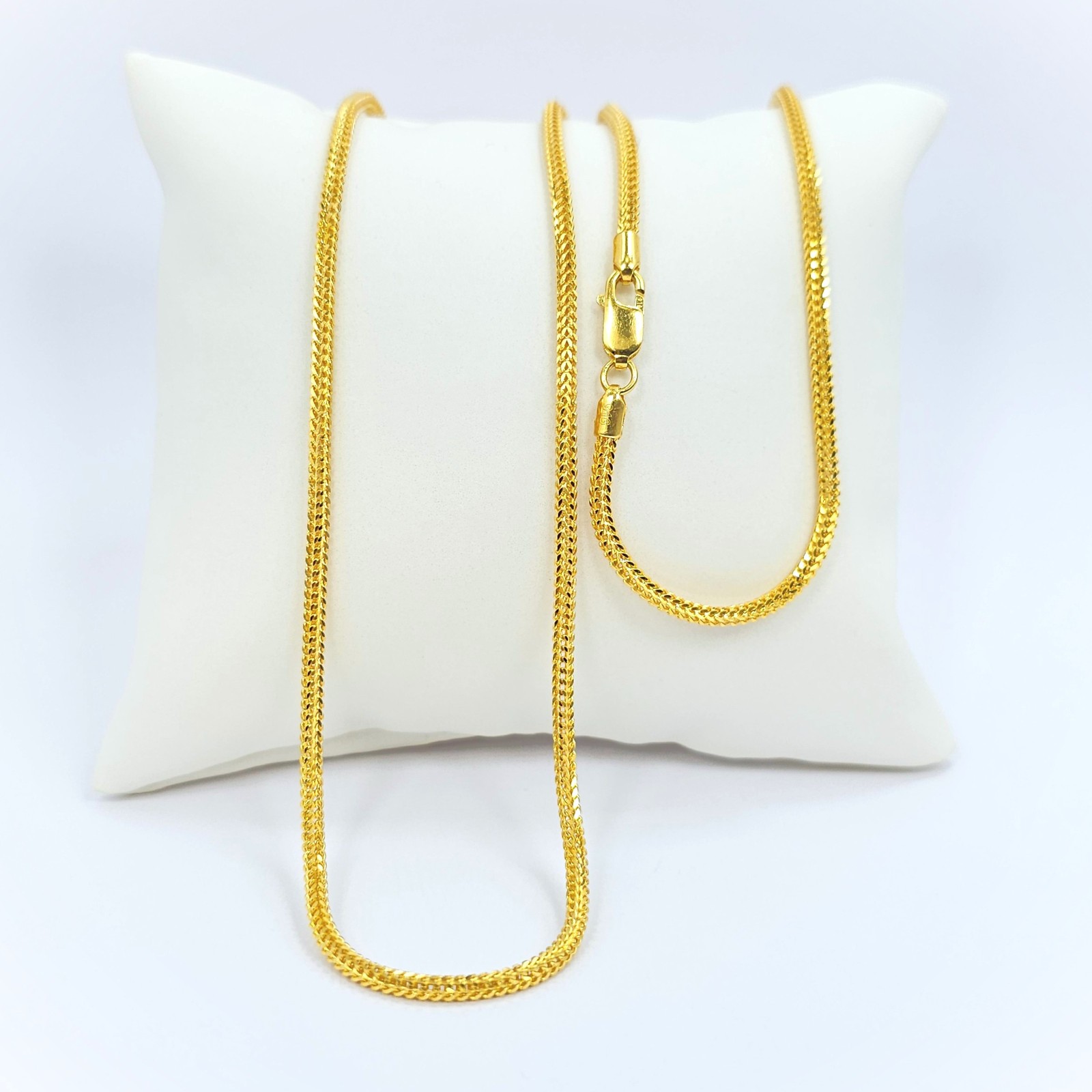 22K Solid Yellow Gold Franco Chain Necklace 22 in 2.2 mm Genuine Hallmarked 916