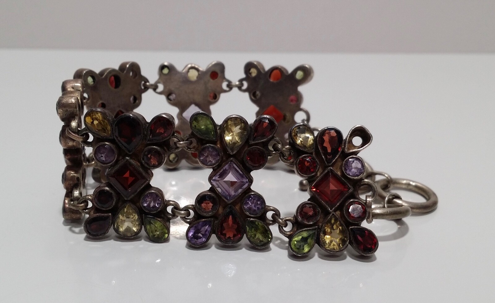 925 STERLING SILVER MULTI-GEM BRACELET
