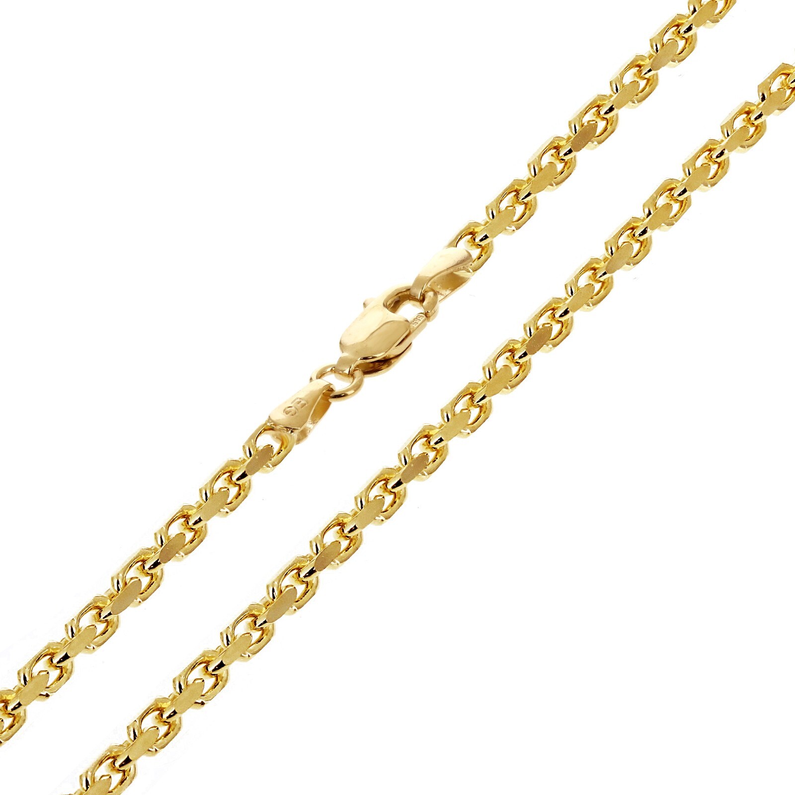 Italian 14k Yellow Gold Solid Anchor Cable Link Chain Necklace 18″ 2.6mm 13.7g