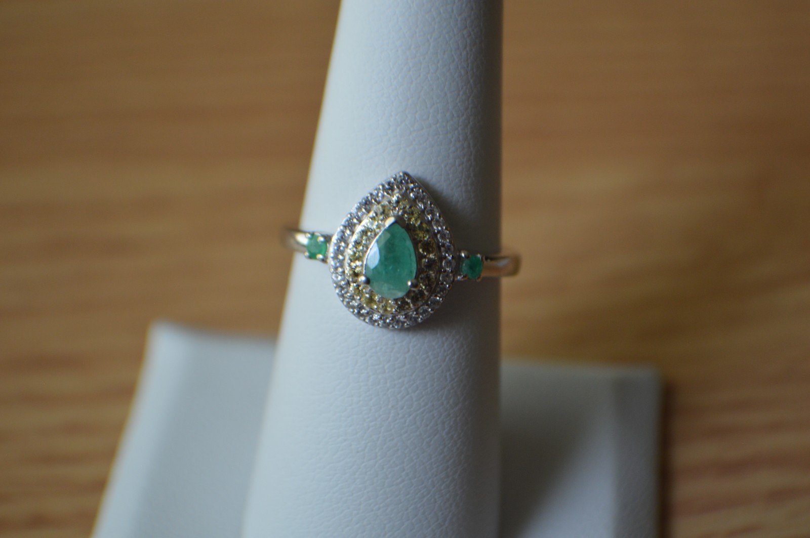 1.10ct AAAA Kagem Zambian Emerald / Multigem Ring Rhodium & Sterling Silver Sz 7