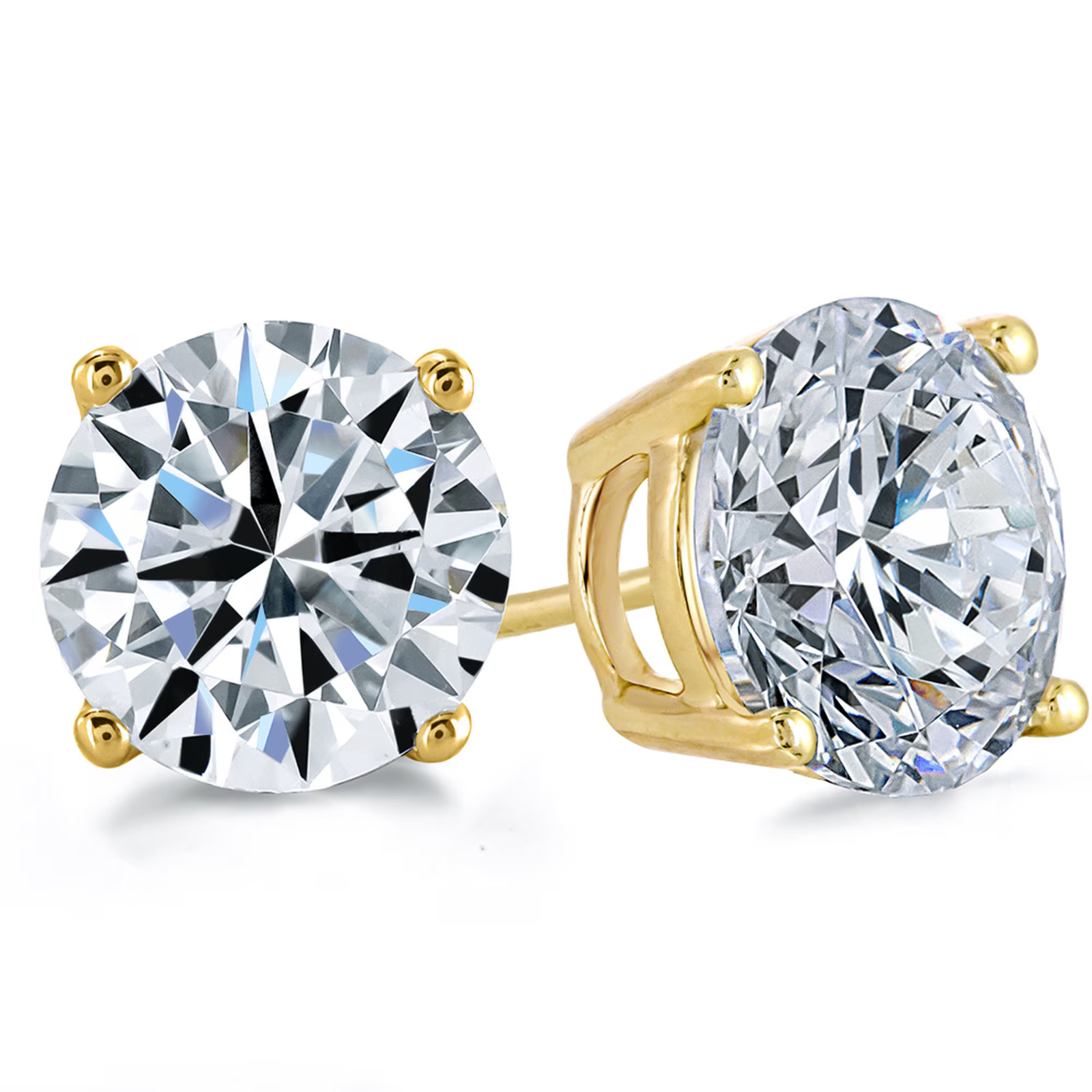 1 ct. Sparkling Lab-Created Diamond Studs in14k Yellow Gold w/butterfly backs
