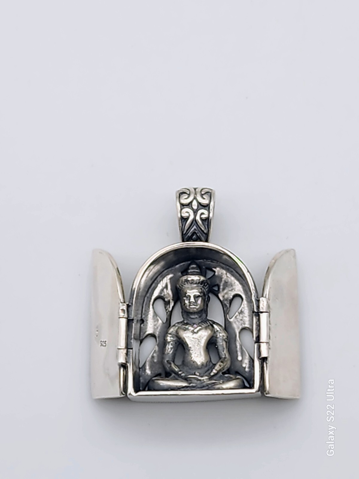NEW BUDDHA TEMPLE SHRINE AMULET W/OPENING DOORS STERLING SILVER JEWELRY PENDANT!