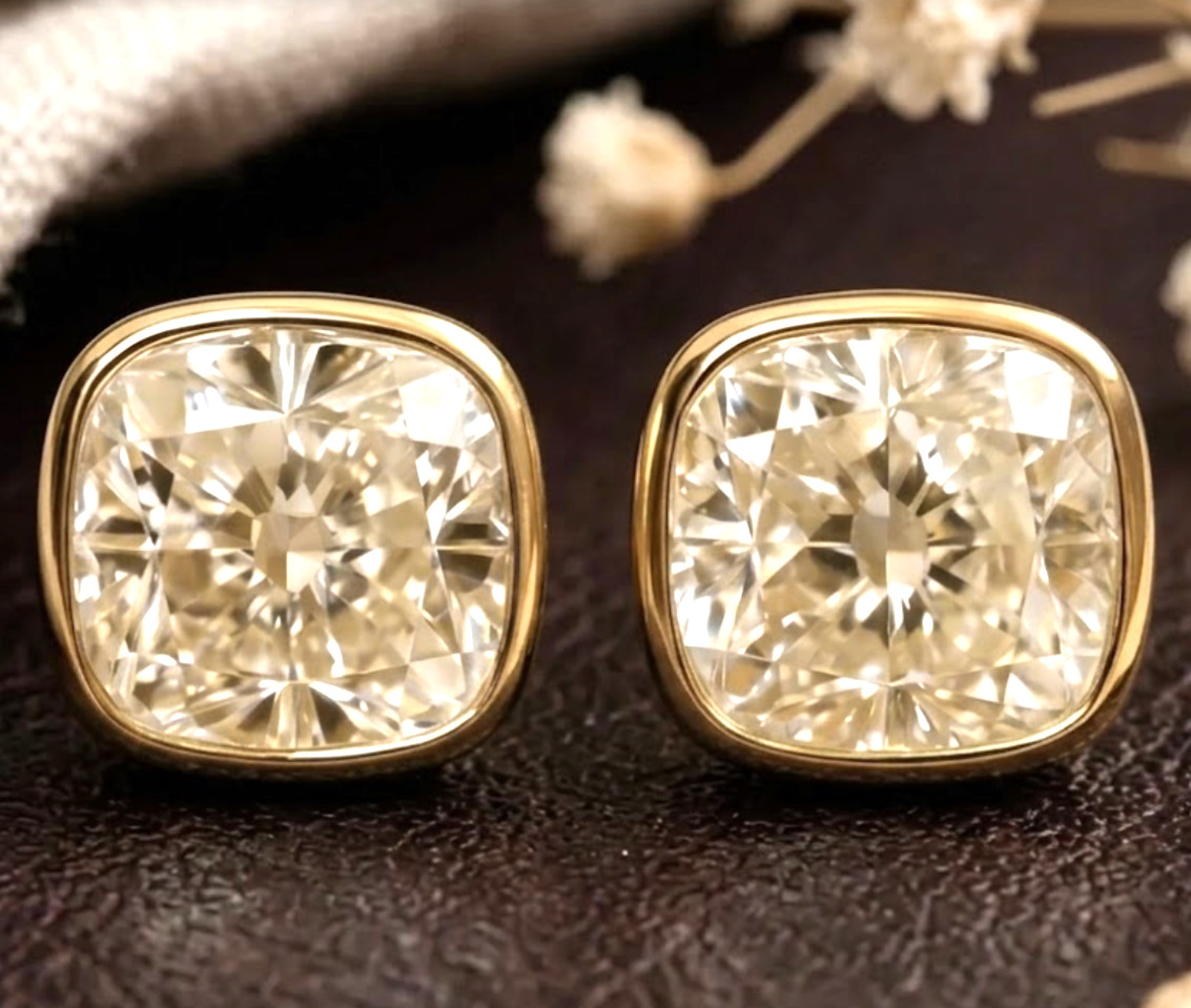925 Silver, White Diamond Solitaire Stud Earrings, 14 Ct Certified Treated