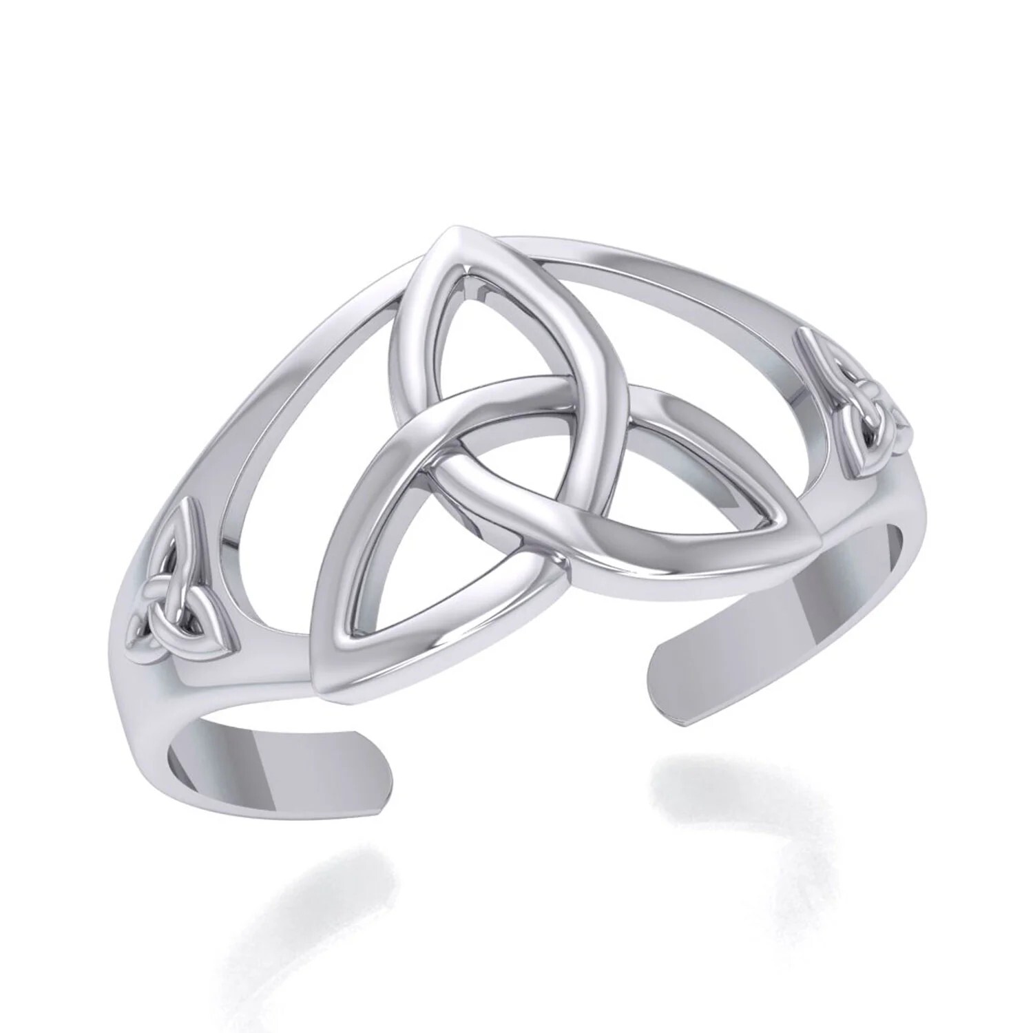925 Sterling Silver Cuff Bracelet Celtic Triquetra Knot Design Branded Gift Box