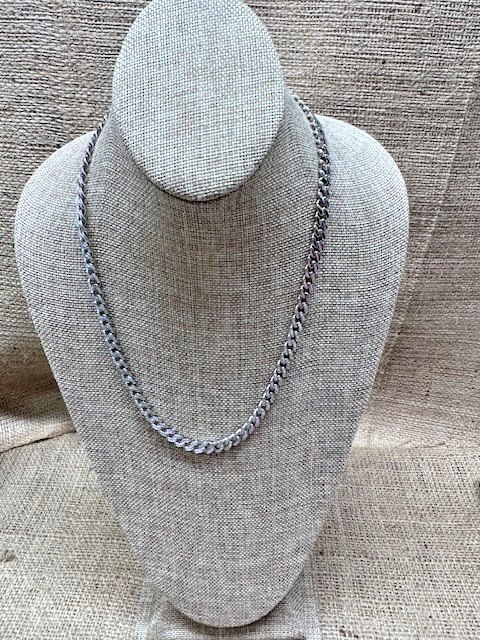 Brilliance Fine Jewelry Stainless Steel Sim Diamond Curb Chain Necklace-22″ *New