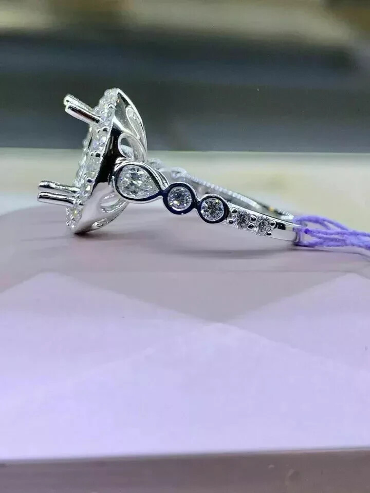 2.60 Ct Oval Lab-Created Morganite Engagement Wedding Ring 14K White Gold Plated