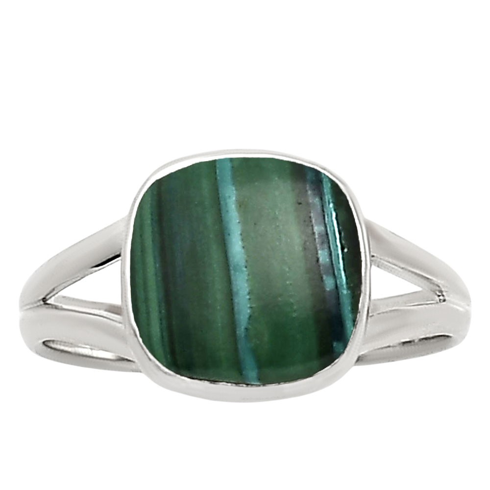 Natural Malachite Eye – Congo 925 Sterling Silver Ring s.7 Jewelry R-1002