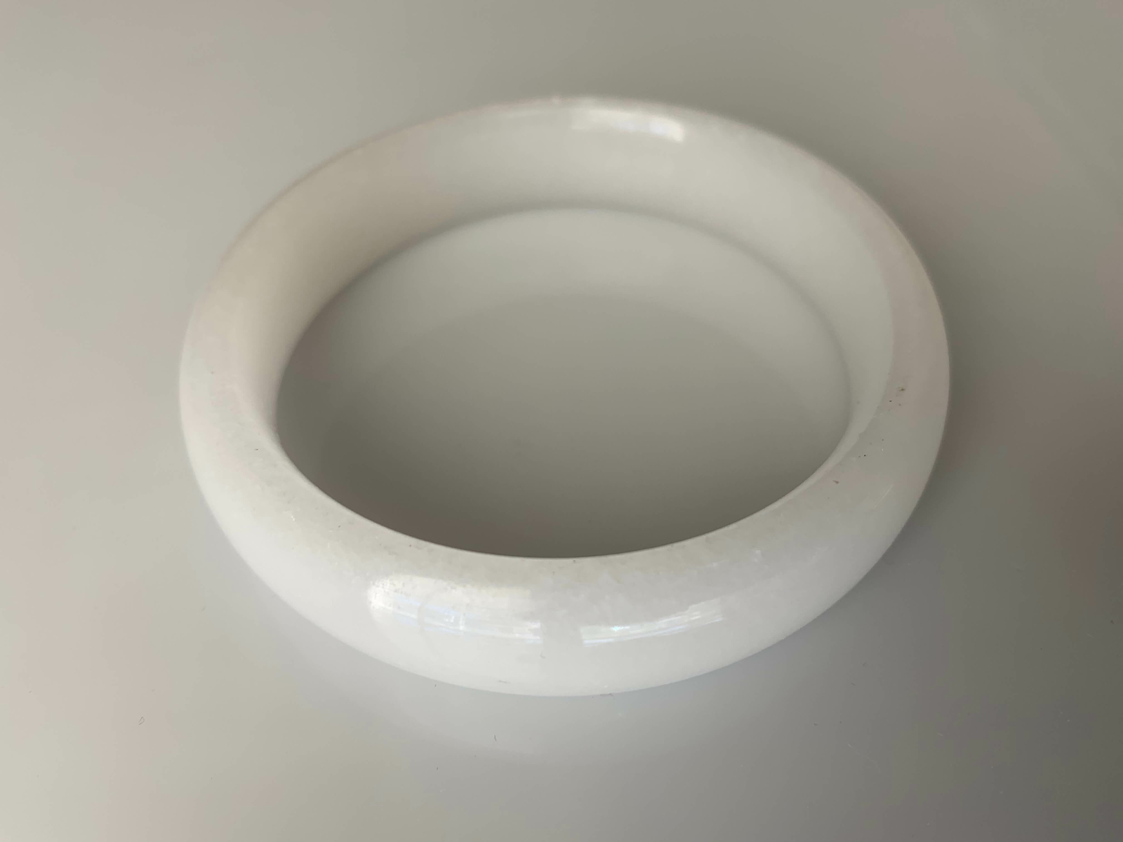 Gorgeous Natural Authentic Chinese White Jade Bangle Bracelet Joy Grade A 62 mm