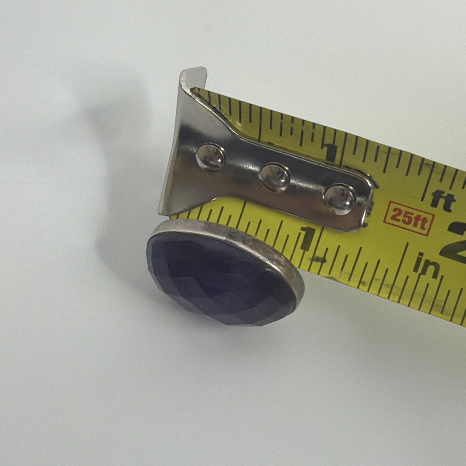 Vintage Sterling Silver 925 Amethyst Stud Jewelry Large Stone Trendy Women’s
