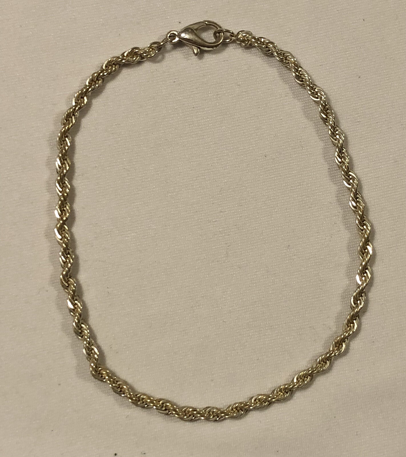 Nice Silver & GoldTone Twisted Rope Bracelet 9” Free Shipping