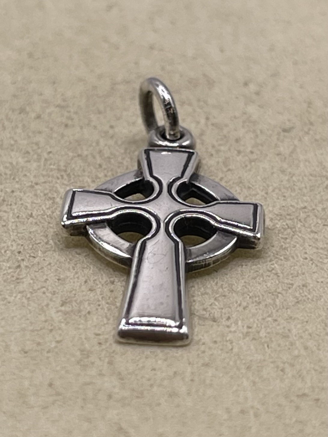 RETIRED James Avery Celtic Cross Charm Pendant Sterling Silver Uncut Loop