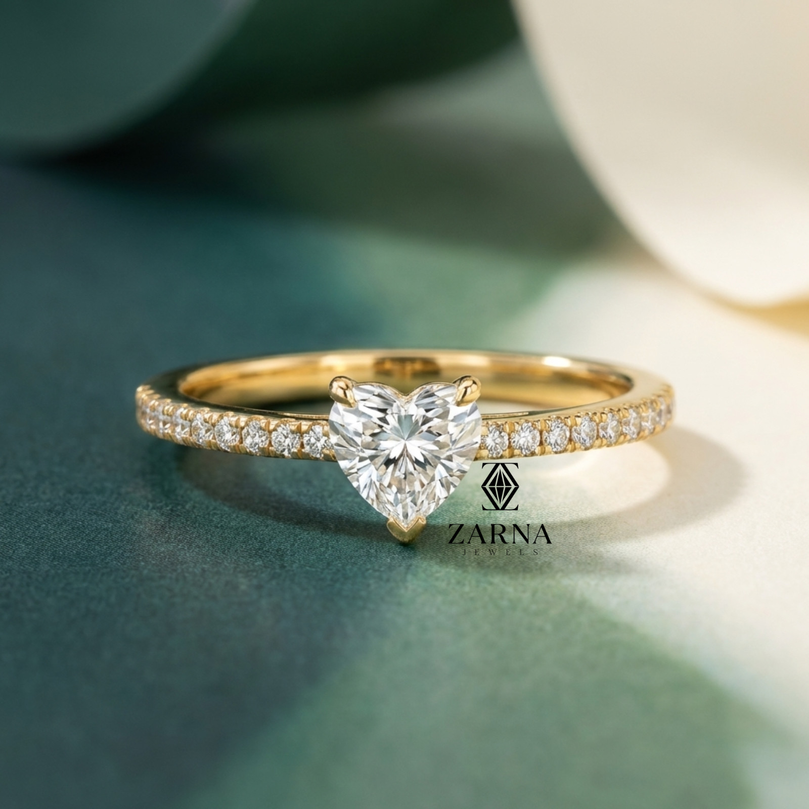 1.00 Ct. Heart Cut Solitaire Lab Grown Diamond Engagement Ring Gift For Her