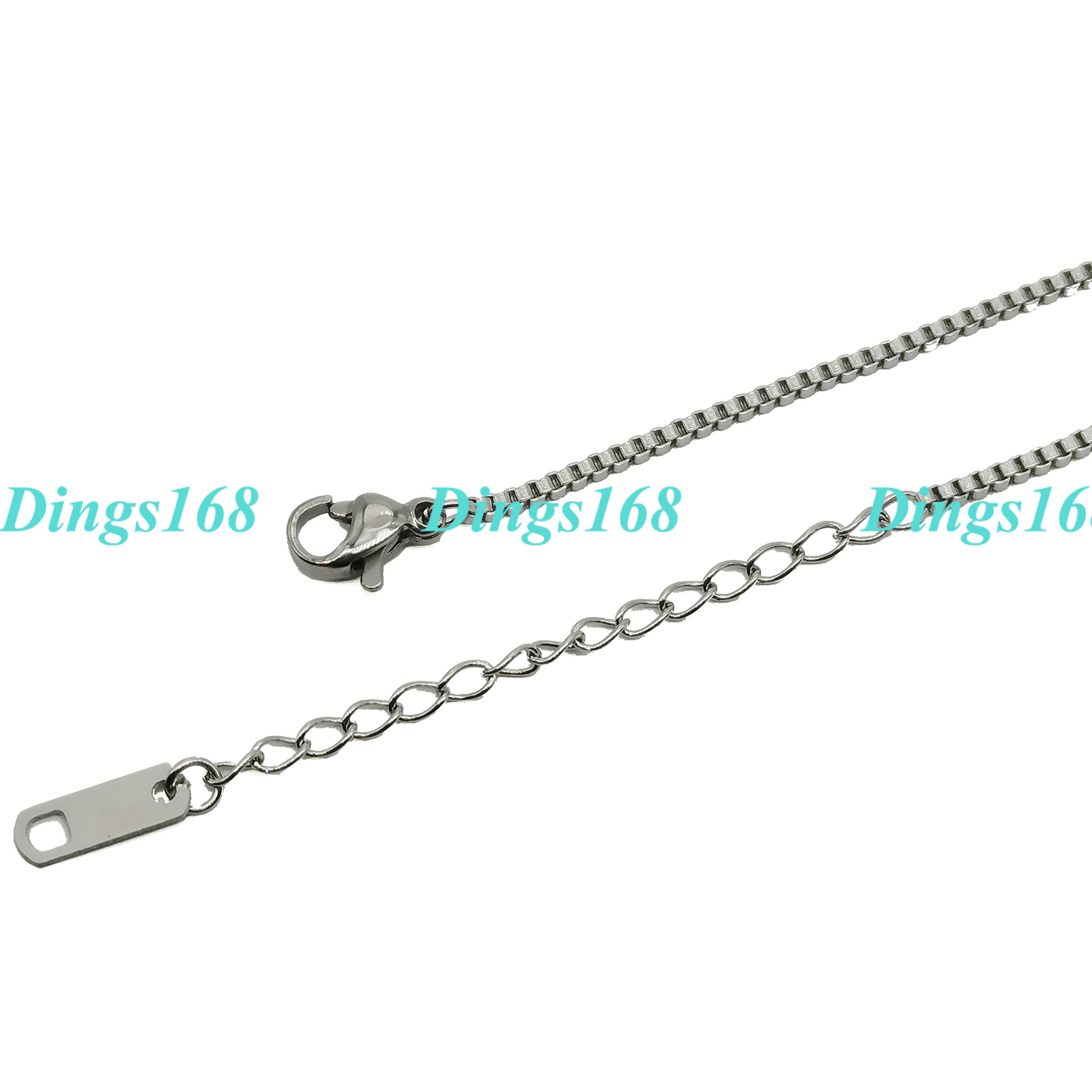 Designer Inspired Real 18K White Gold Filled 1.5mm wide Box Chain Necklace C048W