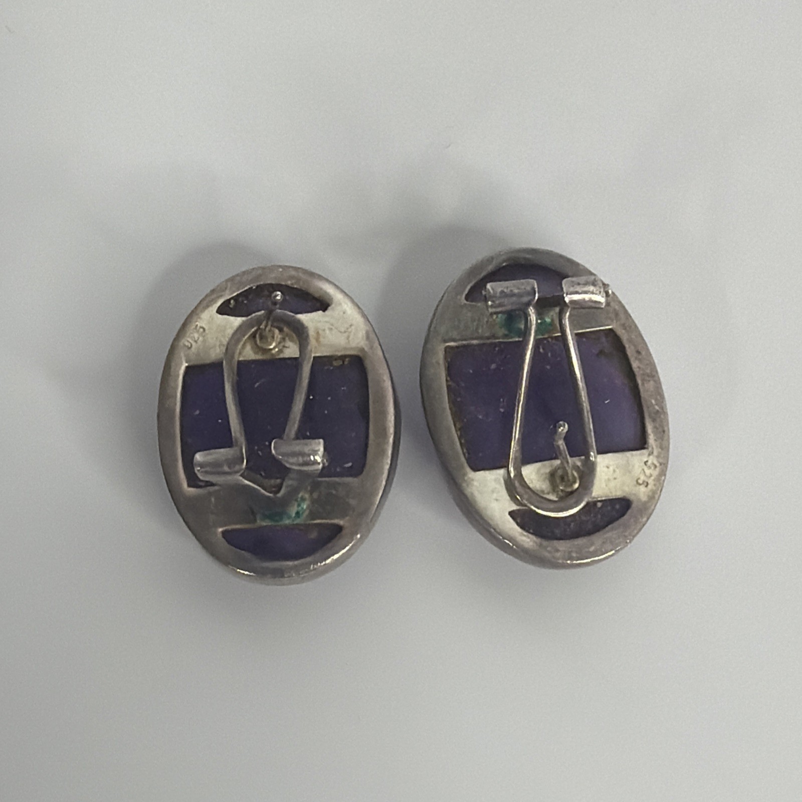 Vintage Sterling Silver 925 Amethyst Stud Jewelry Large Stone Trendy Women’s