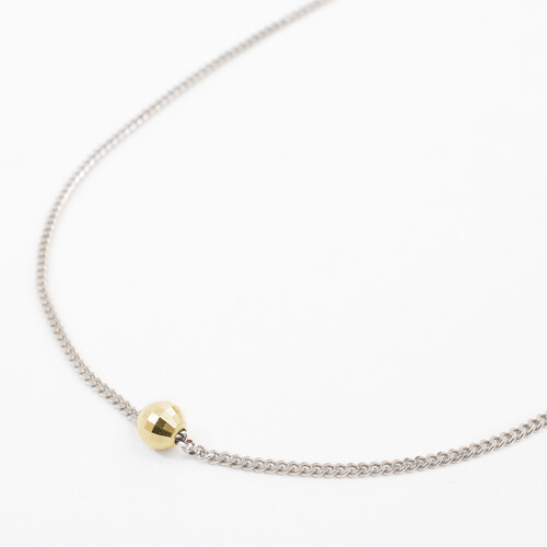 Pt850 Solid Platinum Curb Link Chain Bracelet 9″ Adjustable 18K Gold Mirror Ball