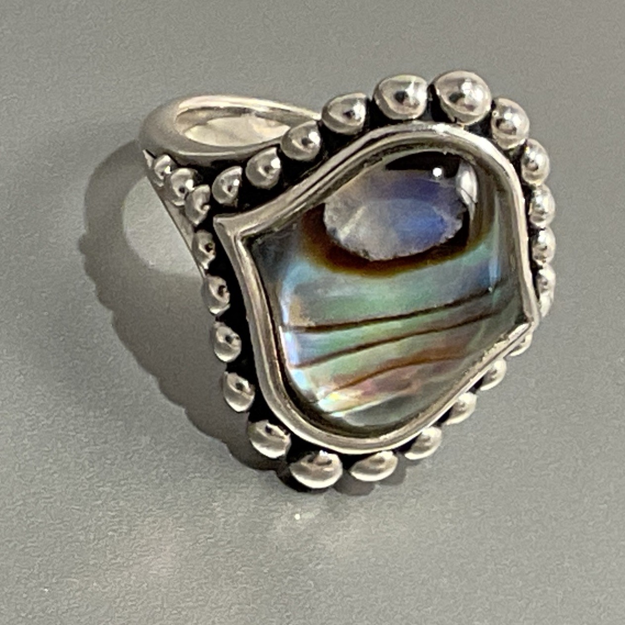 LAGOS Abalone & Quartz Doublet Contessa Ring 925 Sterling Silver Size 8