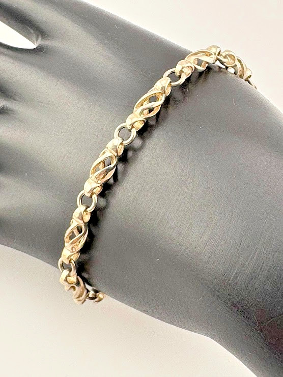 ITALY 925 STERLING SILVER 4.6MM TWISTED LINK BRACELET 7.25″ CASUAL 8.85G 2107