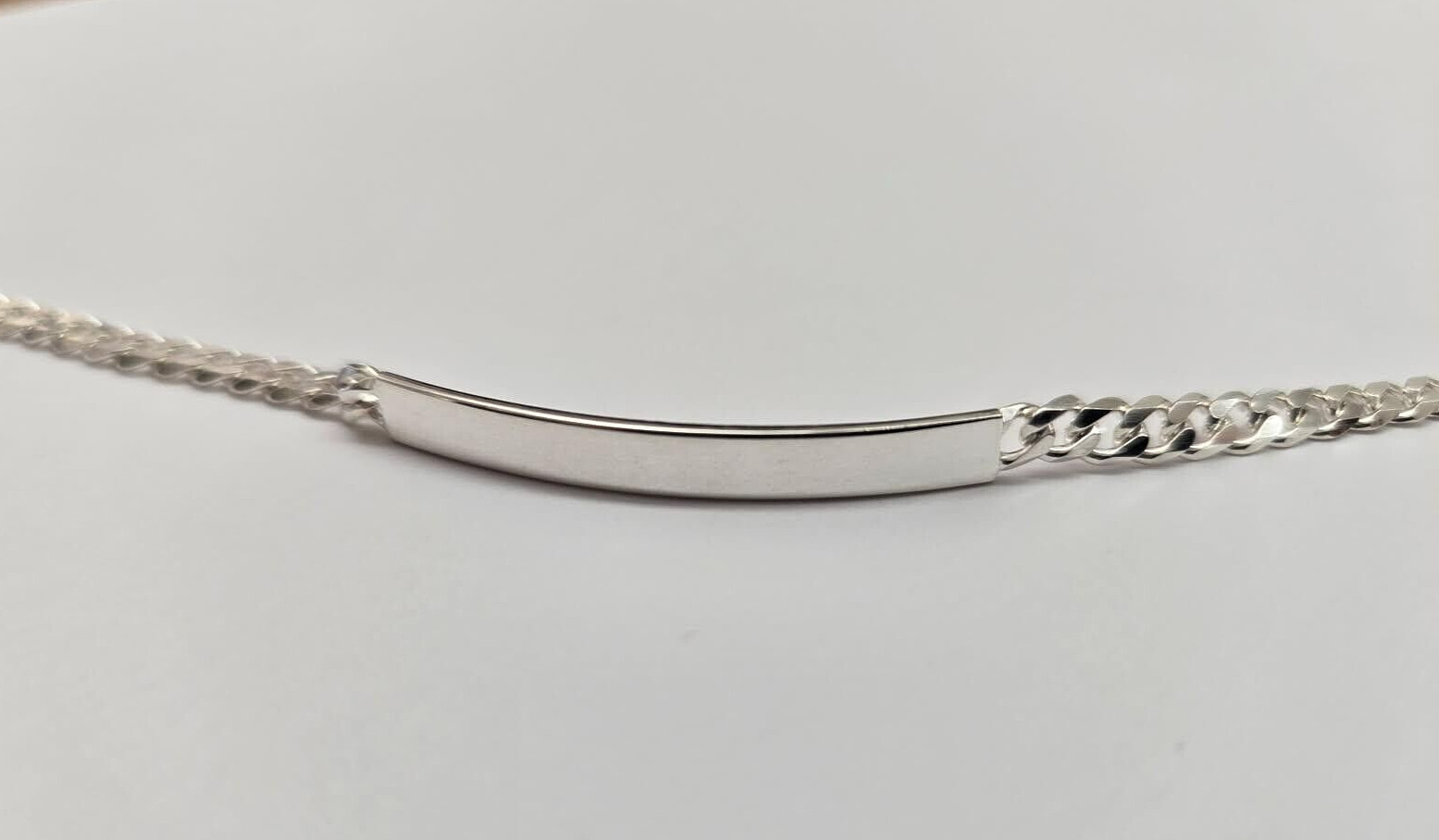 925 Sterling Silver Personalized Custom Engraved Curb Link ID Bracelet 3.5mm