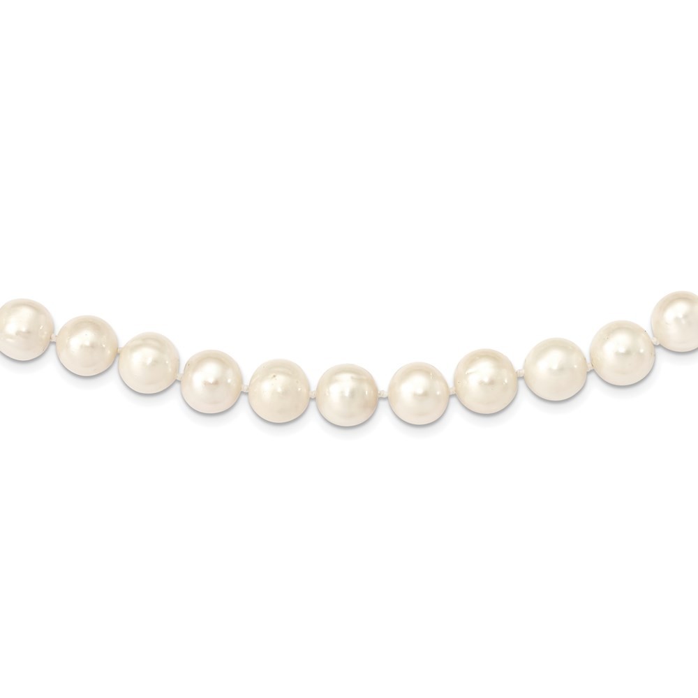 14K Yellow Gold 11-12mm White Near-Round Freshwater Cultured Pearl Necklace 18″