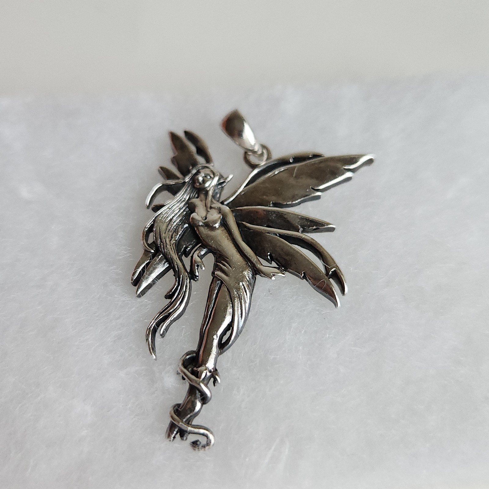 Sterling Silver 925 Amy Brown Firefly Fairy Pendant 7.4g Fantasy Art