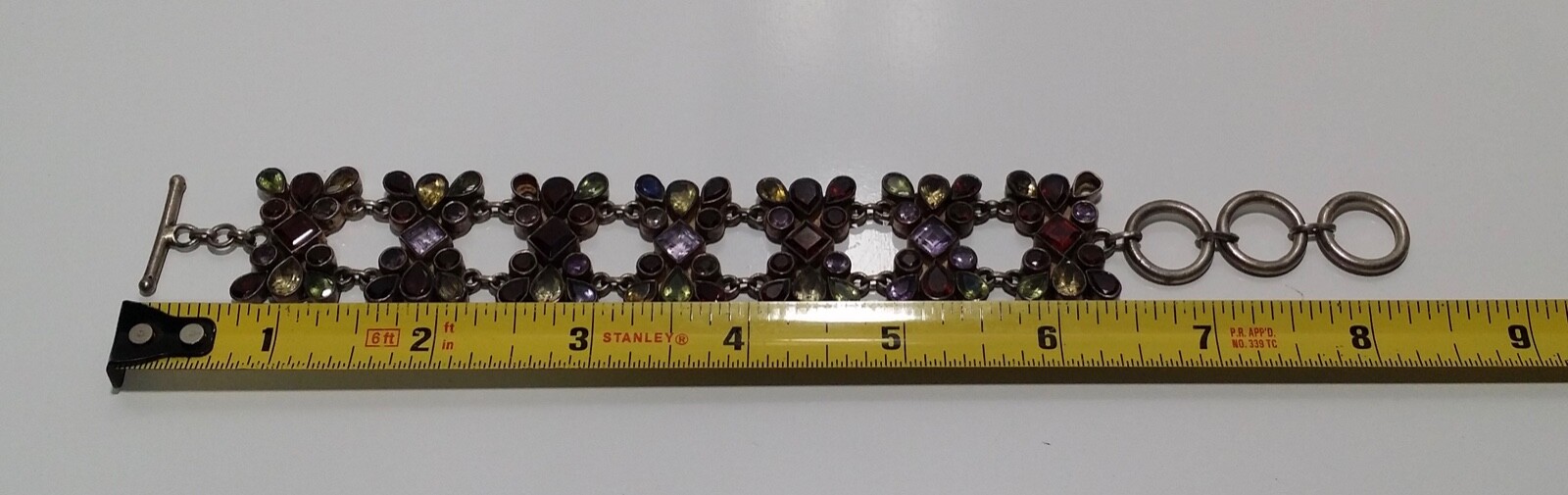 925 STERLING SILVER MULTI-GEM BRACELET