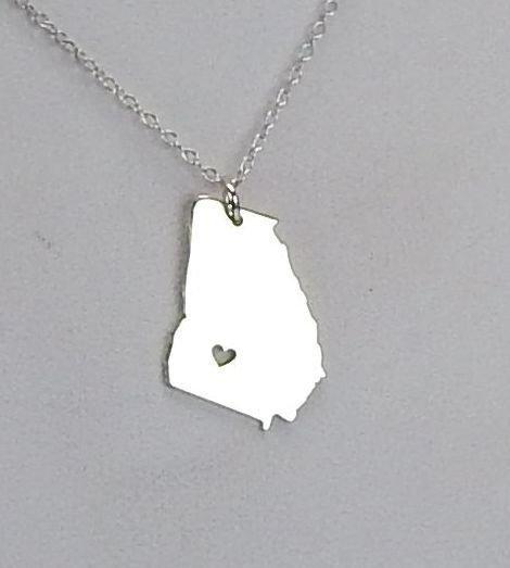 Georgia Necklace – Sterling Silver Jewelry – Gold – Rose Gold – Engrave