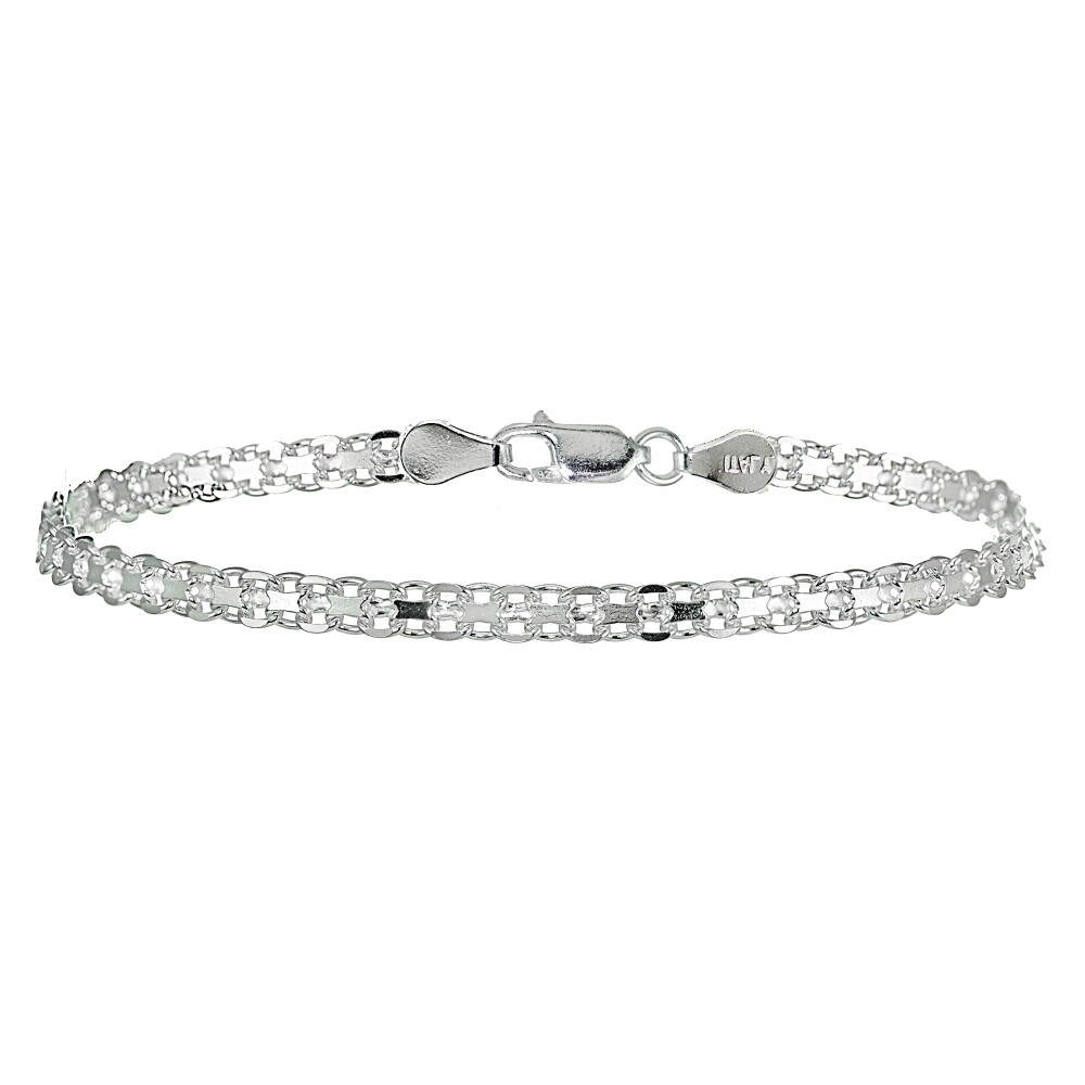 Sterling Silver 4mm Polished Bismark Chain Bracelet