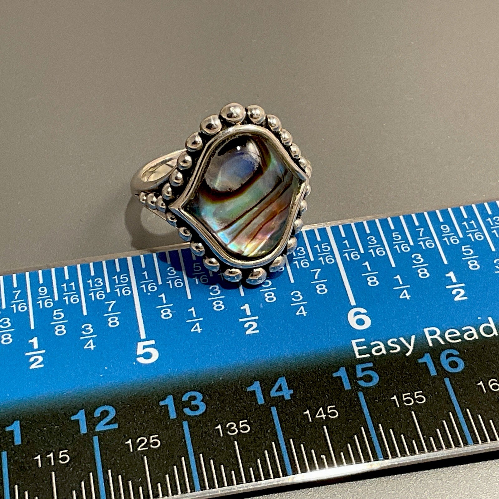 LAGOS Abalone & Quartz Doublet Contessa Ring 925 Sterling Silver Size 8