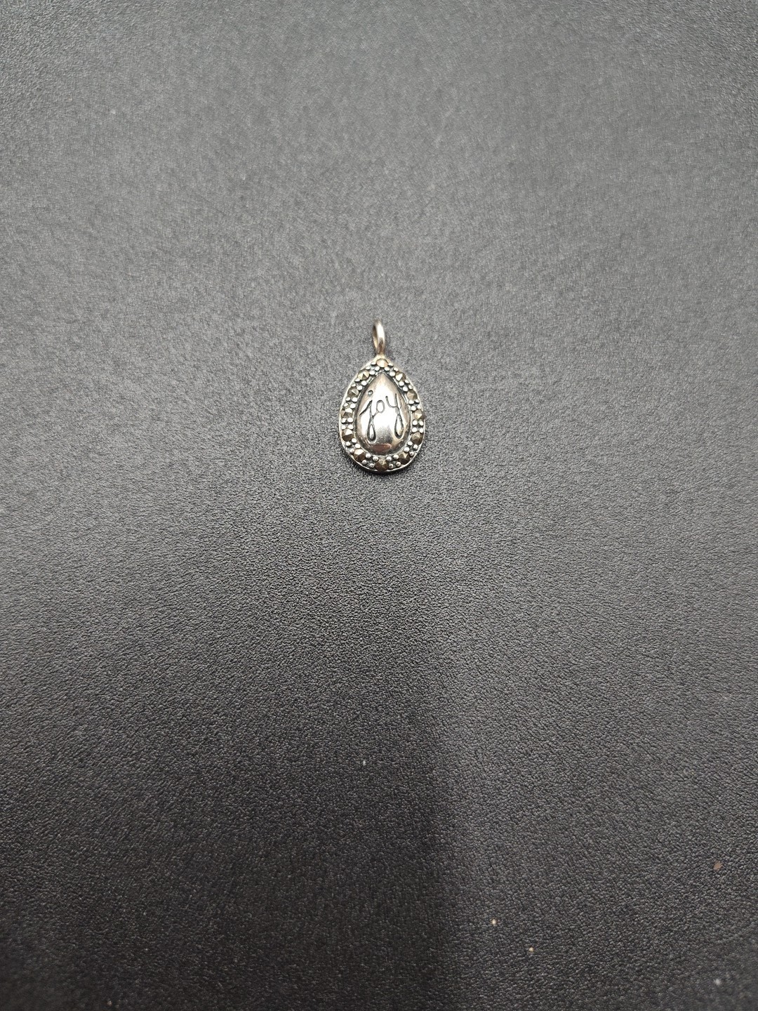 Sterling Silver Marcasite Joy Charm Or Pendant