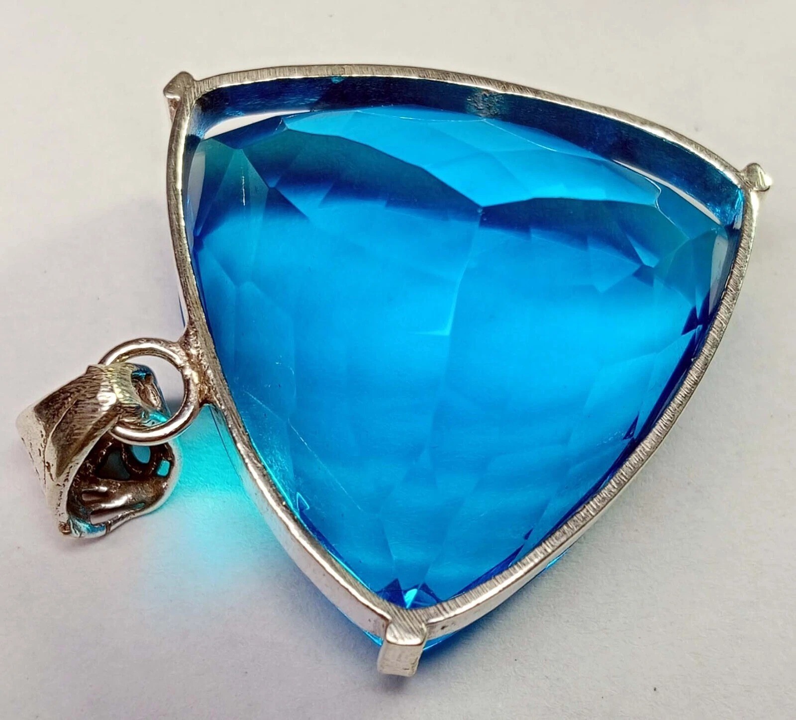 Blue Topaz Pendant Trillion Cut 120+ Ct Natural VVS Loose EGL Certified Gemstone