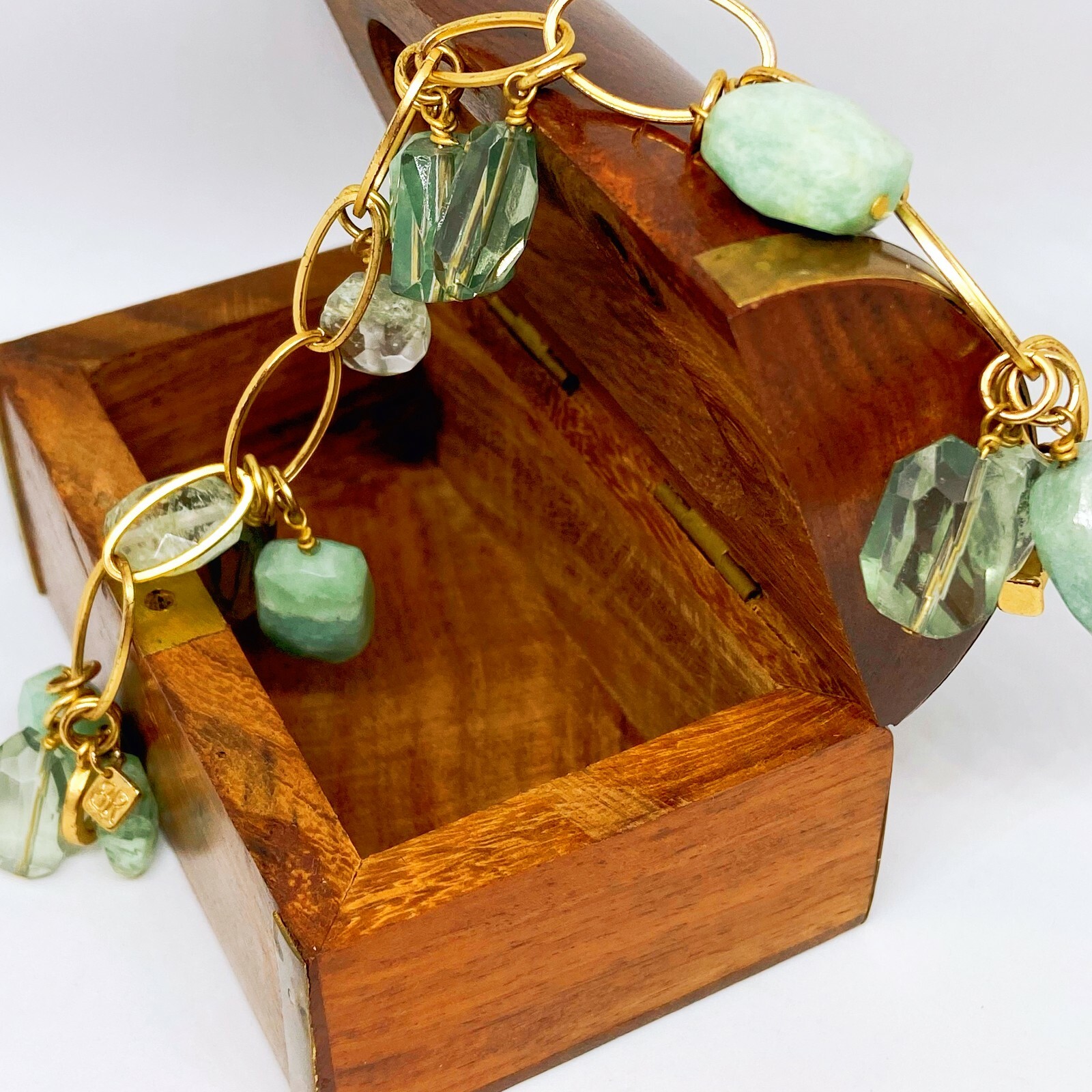 Vintage Banana Republic Aventurine, Crystal and Green Phantom Quartz Bracelet