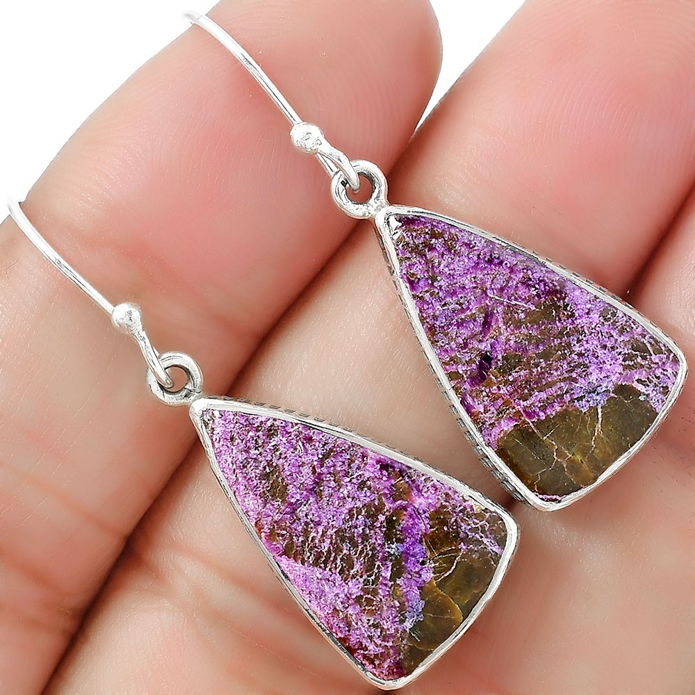 Natural Purpurite – South Africa 925 Sterling Silver Earrings Jewelry E-1001
