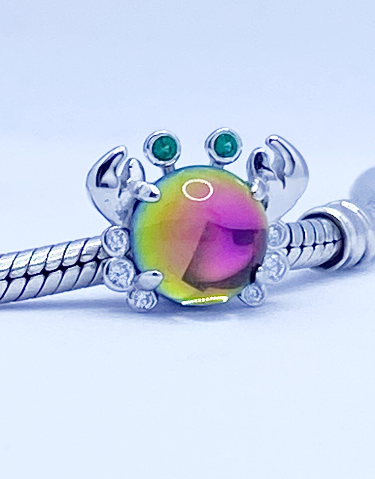 Crab Charm Bead Sea Life Ocean Holiday Animal Genuine 925 Sterling Silver 💖