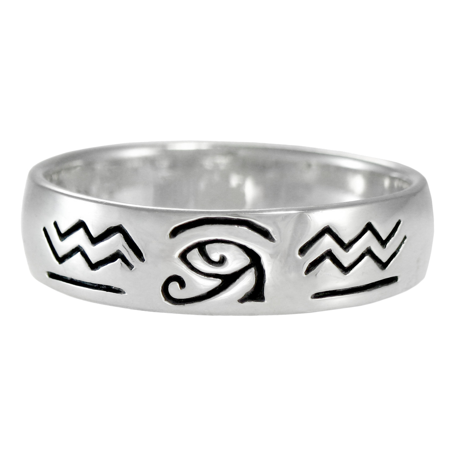 Eye of Horus Udjat Ring Egyptian Sterling Silver Ra Symbol Kemetic sizes 4-15