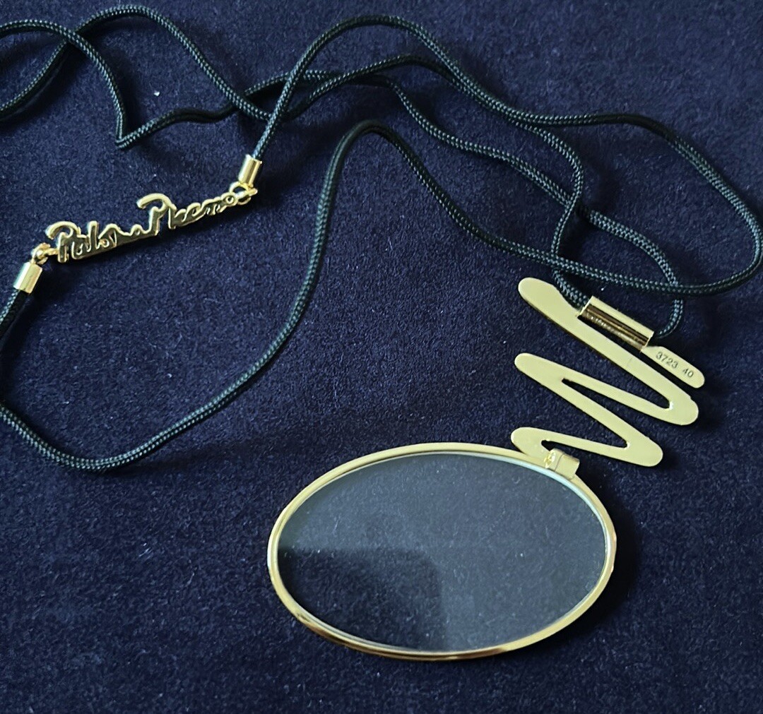 Gold Scribble Paloma Picasso Magnifying Glass Silk Cord Necklace