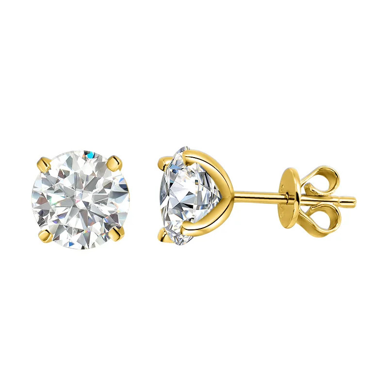 0.2-3ct D Color Moissanite Stud Earrings Rose Gold 925 Silver Party Gift